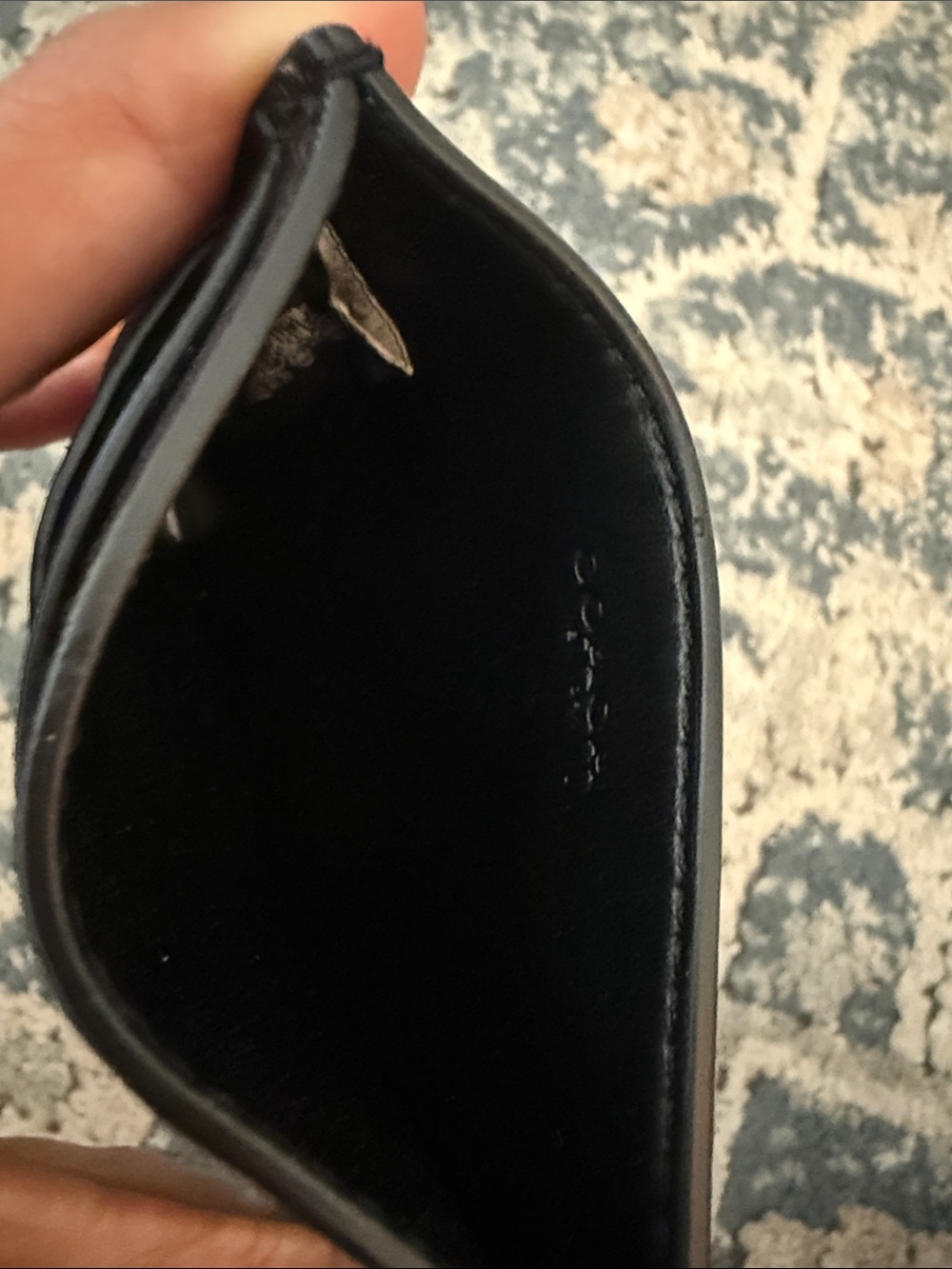Coach Black Quilted Leather Card Holder with Gold Logo - Picture 4 of 4